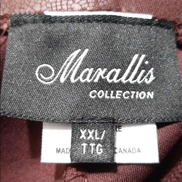 MARALLIS Burgandy Leather Look Textured Scuba Pants NWT!!! XXL - Picture 8 of 8